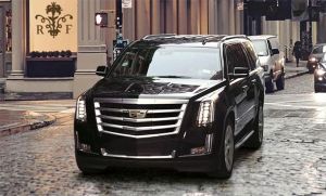 Cadillac Escalade on River Street in Savannah, GA
